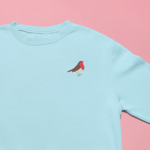 Robin Redbreast Embroidered Sweatshirt by Wonderful World Embroidery 