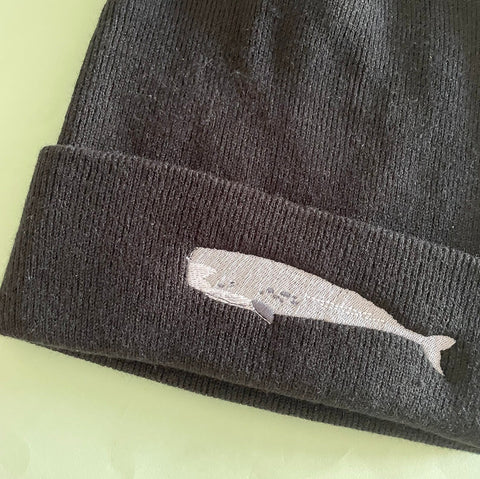 Sperm Whale embroidered beanie hat