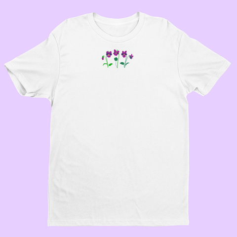 Violet embroidered tshirt