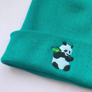 Giant Panda Beanie Hat Embroidered