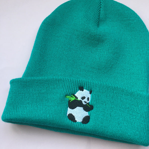 Giant Panda Beanie Hat Embroidered